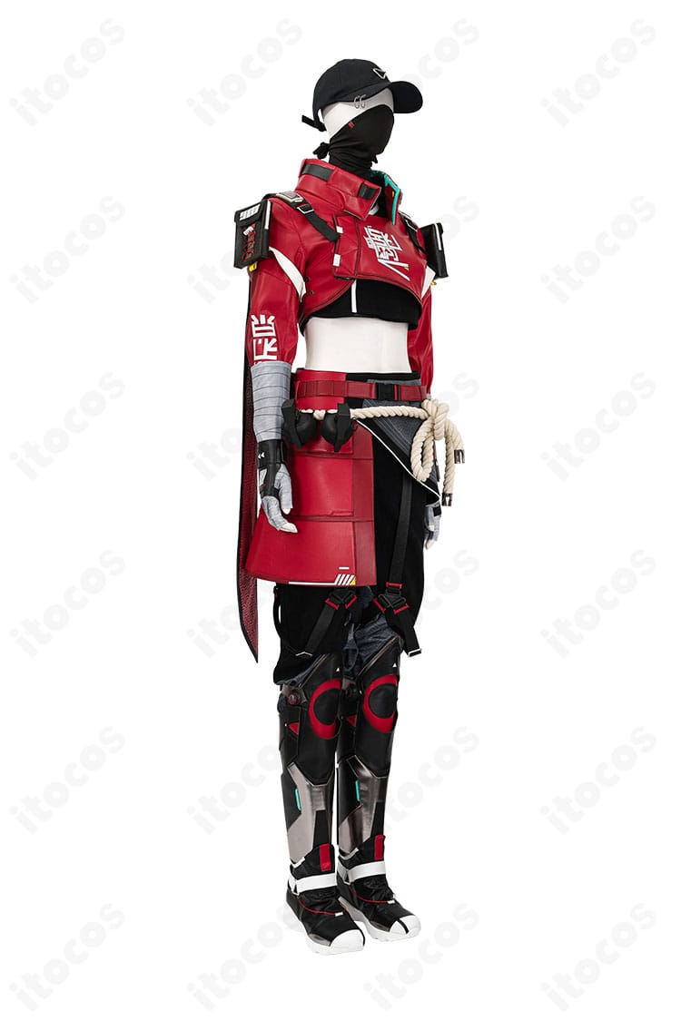 レイス コスプレ衣装の右側面。アームバッグやベルト位置のディテールが分かる画像