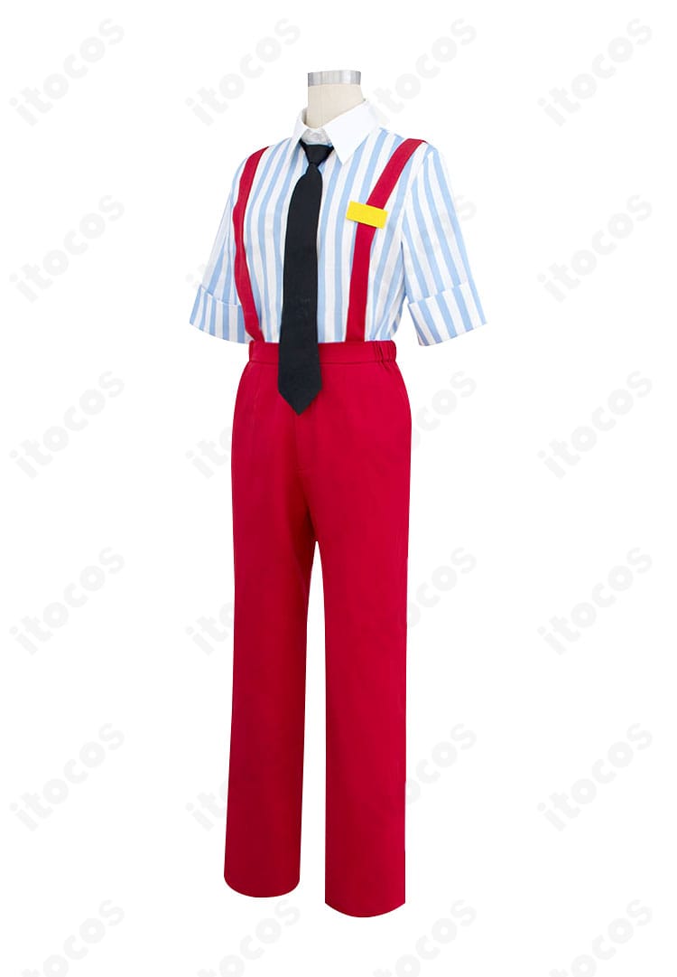 重音テト メズマライザー衣装の側面。特徴的なネクタイと帽子、ラインの見え方を確認できる。