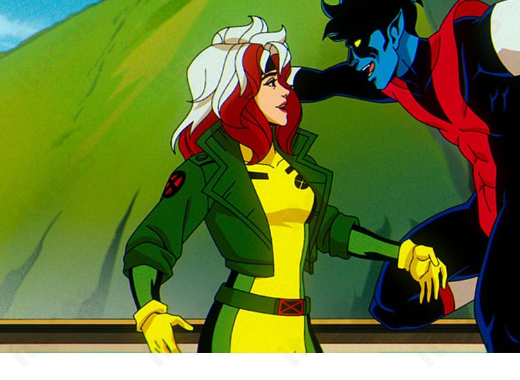 X-MEN ローグ（アンナ＝マリー・レイヴン）コスプレ衣装を着用した全身キャラクターイメージ