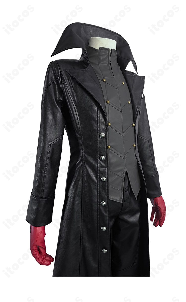 『ペルソナ５ ザ・ロイヤル』雨宮蓮 怪盗服コスプレ衣装の右側面。袖の長さと肩周りの形状を示す。