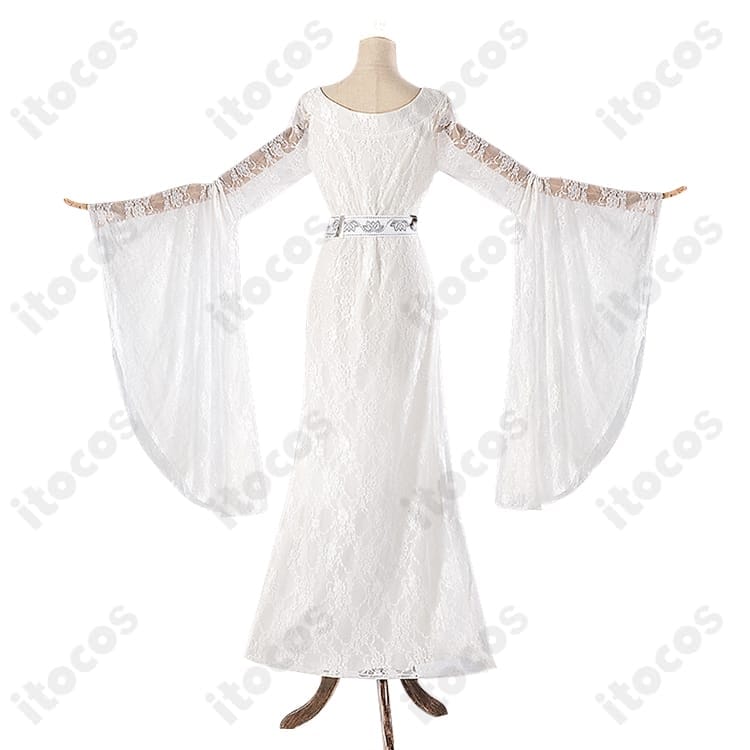 ガラドリエル 映画版ホワイトドレス コスプレ衣装｜高再現シルエットで撮影映え、イベントに最適 - 4枚目の画像