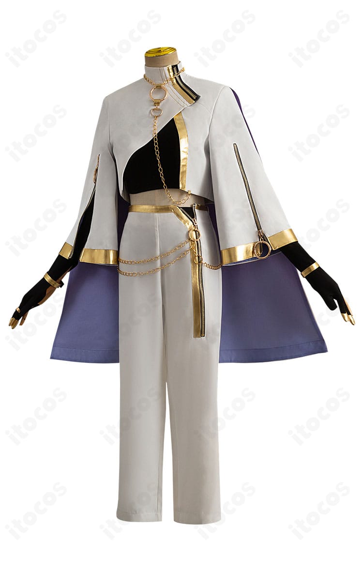 NU: カーニバル リン衣装 側面ビュー。チェーン位置とレイヤードの立体感を確認