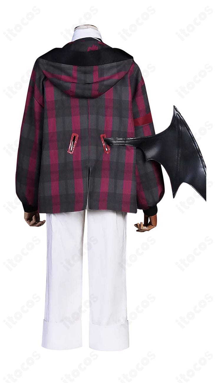 葛葉 6周年新衣装コスプレ衣装の背面図。翼やベルト位置まで忠実に再現