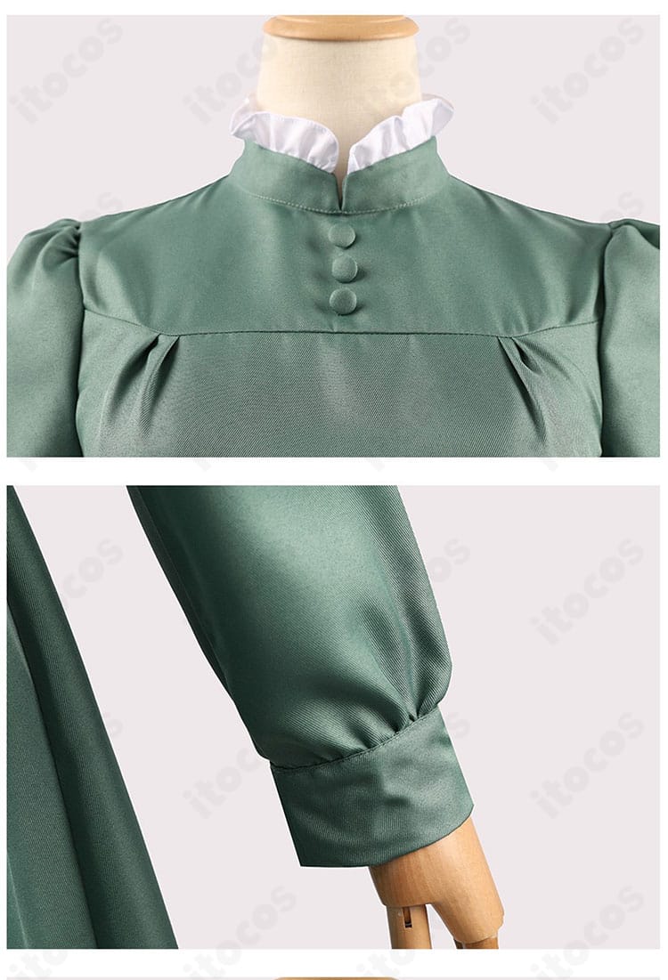 襟元と袖口の装飾ディテール。ソフィーらしい清楚なデザインを近距離で確認できるカット。