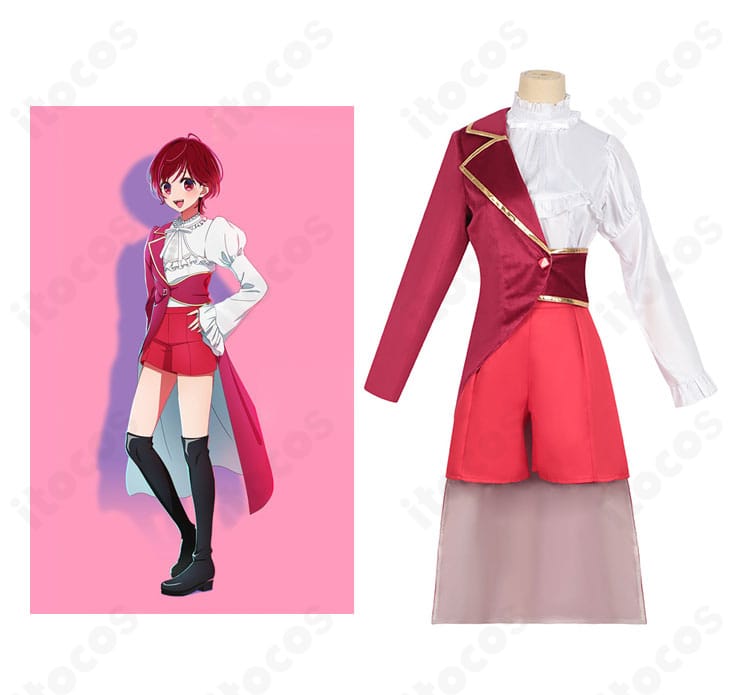 【推しの子】有馬かなのコスプレ衣装と公式イラスト比較。正面シルエットと再現度が分かる確認画像