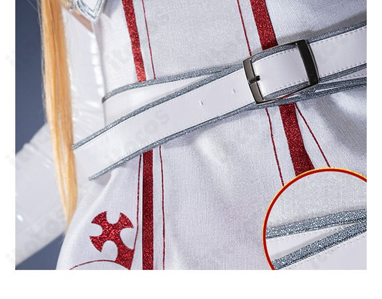 アスナコスプレ衣装の腰帯ディテール。ベルトの通し方と位置関係が分かる写真