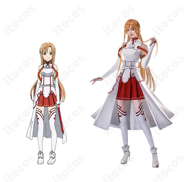 結城明日奈（アスナ）のコスプレ衣装を着用した全身イメージとキャラクター性の表現