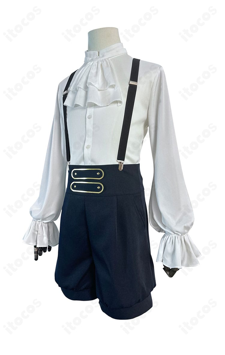 衣装左側のシルエット。天使と悪魔の対比を示す意匠とバランス感を確認できる角度。