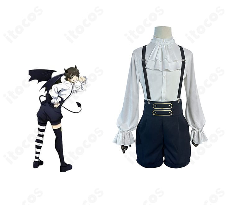 ブルーロック 蜂楽 廻 天使と悪魔コスプレ衣装一式。左右で印象が異なる装飾と配色を再現し、キャラクターの個性を表現。