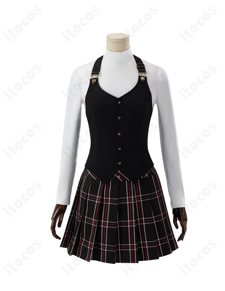 ペルソナ5 新島真 学生Ver.制服の正面ディテール。ベストとインナーのバランスが分かる設計。