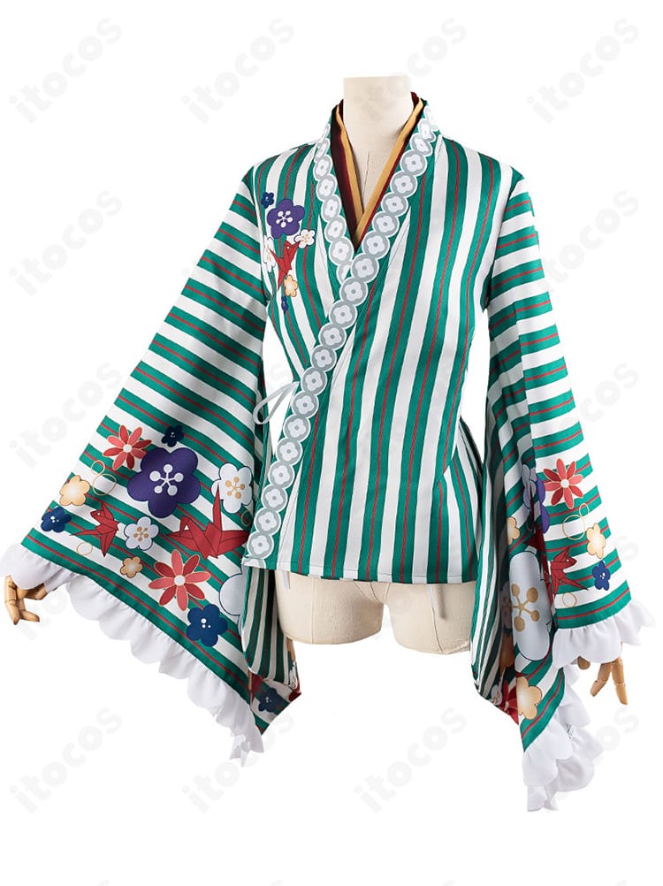 上着の装飾ディテール（襟・配色ライン・ボタン意匠）を強調した画像