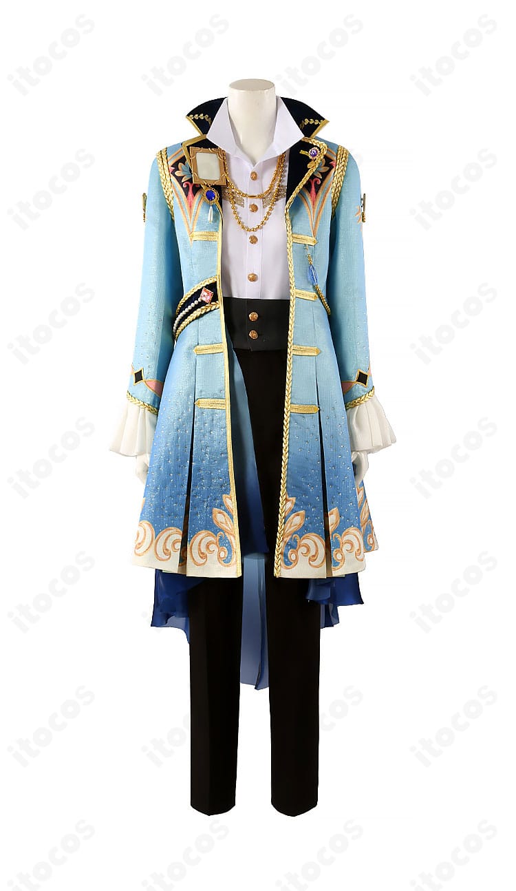 あんさんぶるスターズ！！ Knights ギャンビット衣装 正面ディテール、精緻な刺繍と装飾パーツの近接ビュー