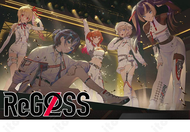 ホロライブ ReGLOSS 一条莉々華のコスプレ衣装全体像。アイドルスタイルの配色とアクセサリーを高再現したITOCOS製セット。