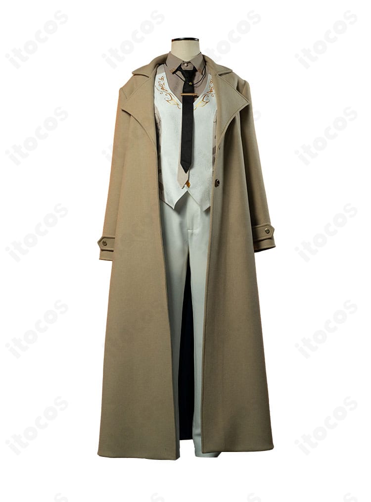 にじさんじ 叶 コスプレ衣装の正面全体。コート・ベスト・ネクタイの配置と色味を忠実に整えたフロントビュー。