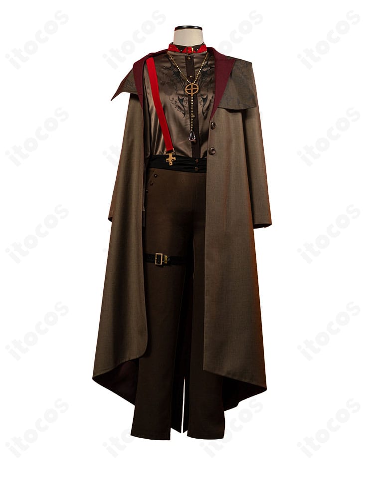 葛葉コスプレ衣装の正面全身図。コート・シャツ・ボトムのシルエットが分かる構図