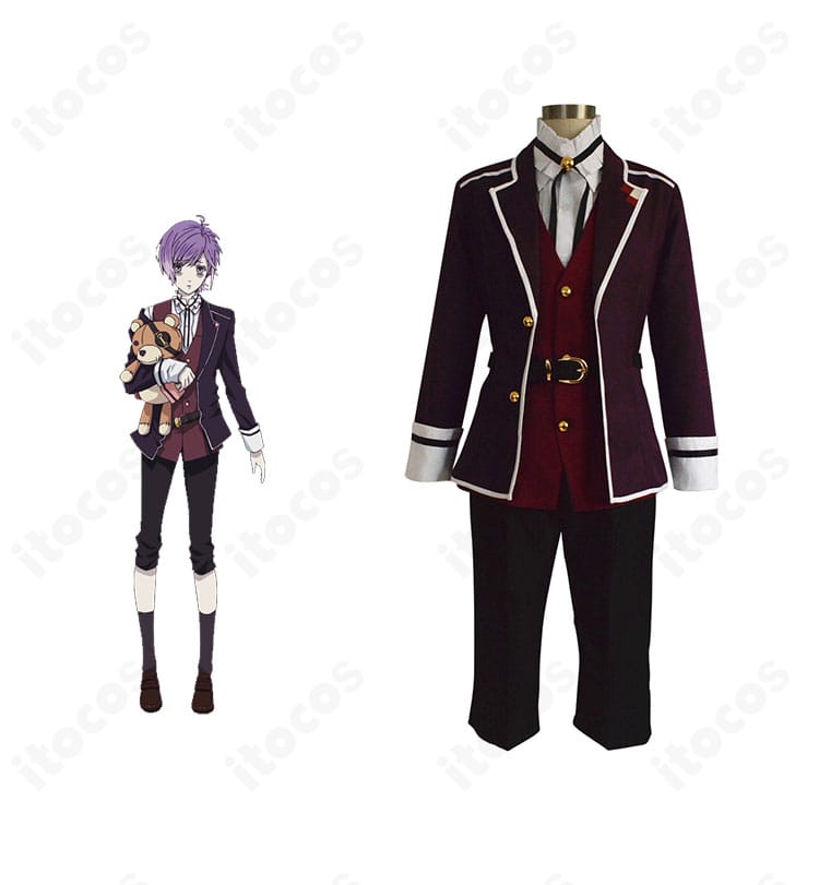 逆巻カナトの学園制服コスプレ衣装フルコーデ正面とキャラクター比較イメージ