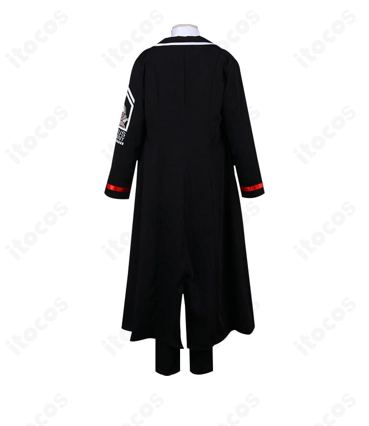 Limbus Company ロージャのコスプレ衣装 背面ビュー。背中の装飾配置と縫製ライン、裾の落ち感を提示。