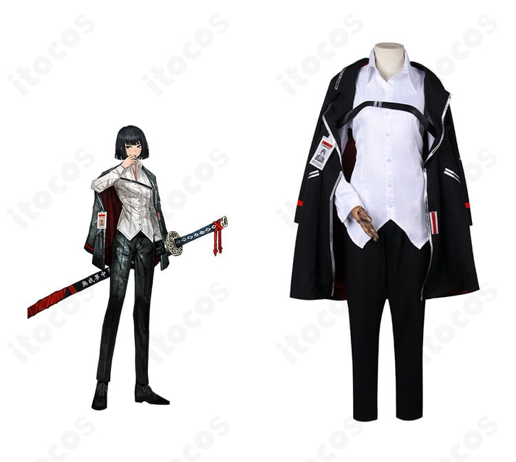 Limbus Company リョウシュウ コスプレ衣装の正面デザイン。襟元の意匠と直線的シルエットを高精度に再現