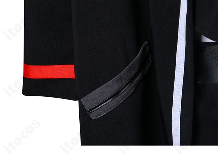 外套袖口の意匠とステッチを見せるディテールカット（イサン制服）