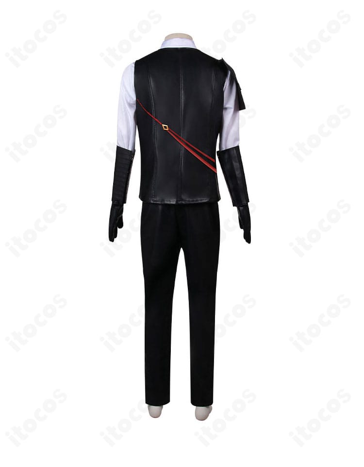 Limbus Company グレゴール コスプレ衣装 背面。ベストの背シルエットとパンツのライン、背面装飾の仕上がり