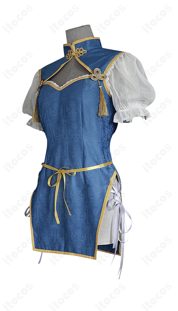 ルーシィ・ハートフィリア チャイナドレス左側面。流れるラインとサイド紐装飾、スリットがポージング映え。