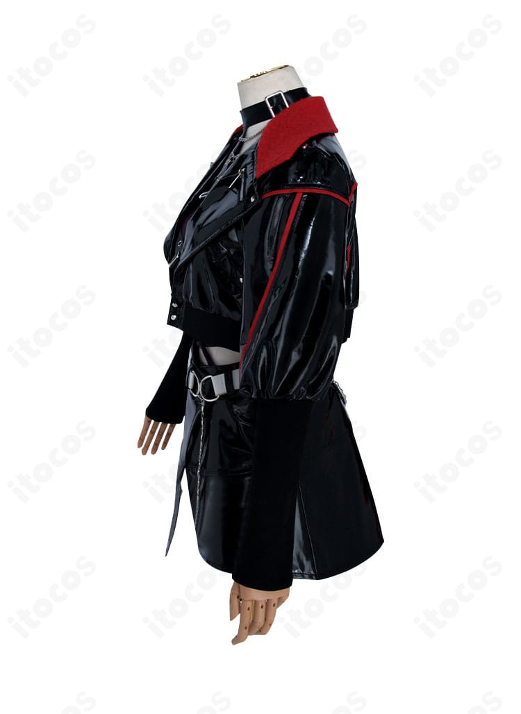 白石杏『決戦の時』コスプレ衣装 左側ディテール。スカート裾とベルト装飾の質感