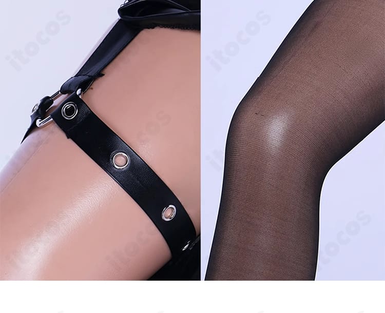 白石杏『決戦の時』コスプレ衣装 太もも周りとタイツの装飾。全体バランスの確認