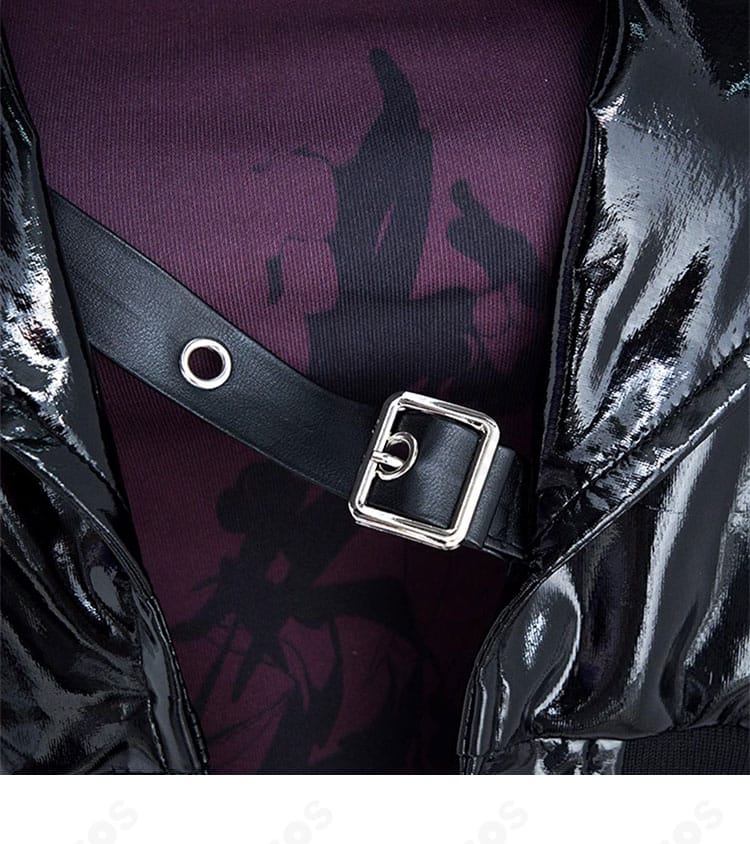 白石杏『決戦の時』コスプレ衣装 外套の門襟とベルト装飾の近接画像