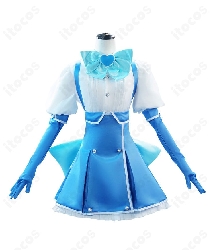 水神小夜（マジアアズール）コスプレ衣装の正面全身。ワンピースとスカーフのラインが分かる高再現デザイン。