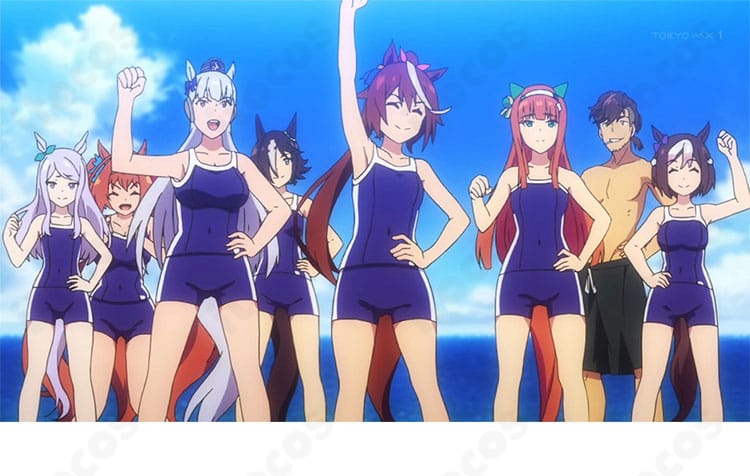 ウマ娘 プリティーダービー 競泳水着コスプレ衣装のモデル着用イメージ