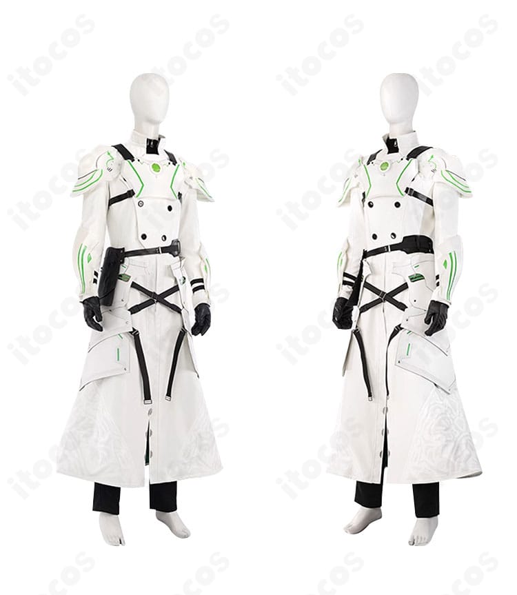 セフィロス衣装の側面。肩鎧と腰鎧の立体感、サイドシルエットのバランスを示すカット。