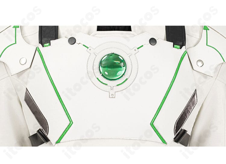 胸当て装飾のアップ。戦士らしい意匠と質感表現が分かるディテールカット。