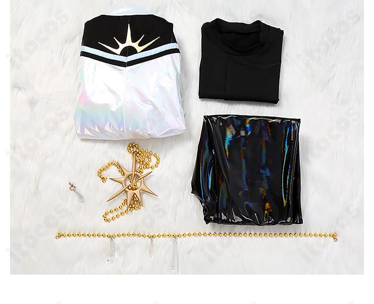 9周年記念衣装のセット内容一覧。コート・タンクトップ・ズボン・チェーン・手袋・耳飾り