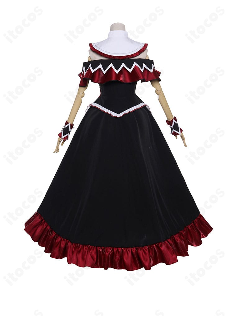 時崎狂三コスプレ衣装の背面。披肩とリボン配置まで忠実に作り込んだ後ろ姿。