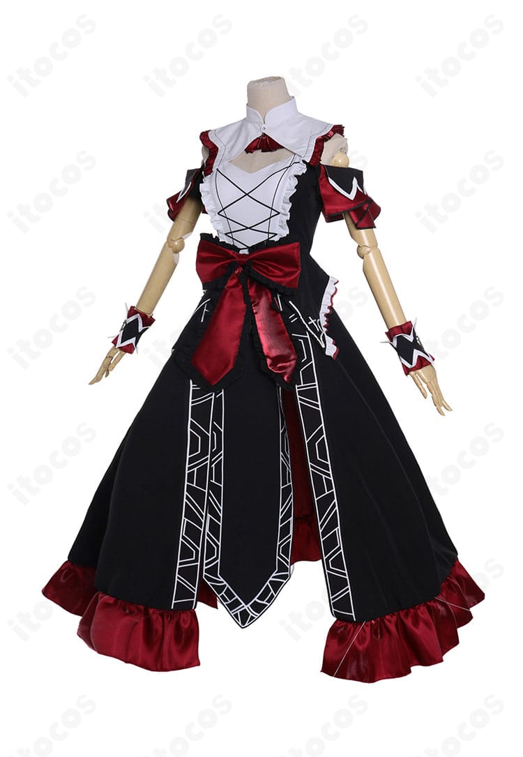 時崎狂三 囁告篇帙衣装の側面。立体的なラインとシルエットのメリハリが分かる角度。