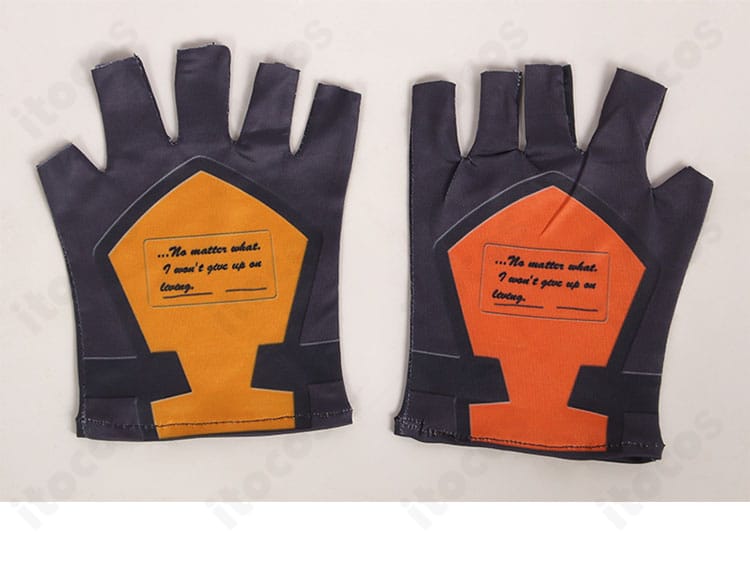 ミリア＝レイジ衣装の手袋ディテール。装飾ラインと素材の艶感、手首のフィット感を表現。