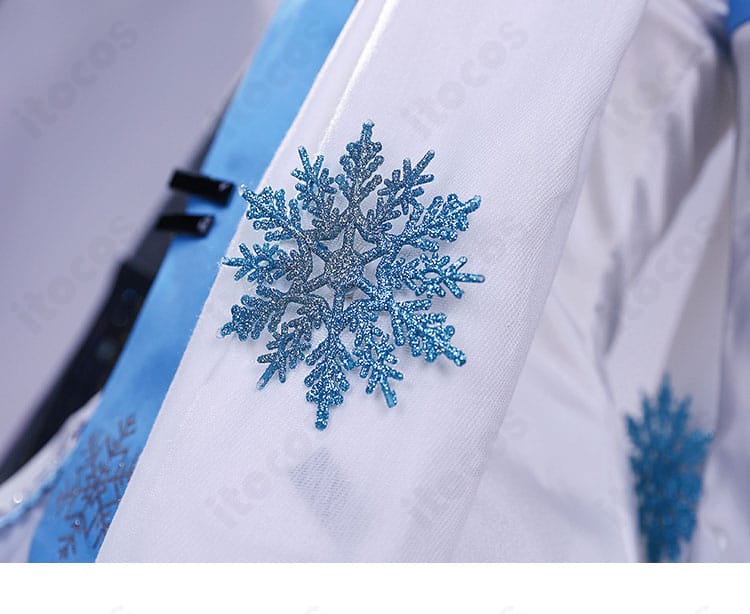 雪の結晶装飾のクローズアップ。冬らしさを象徴するモチーフが鮮明に見える画像。