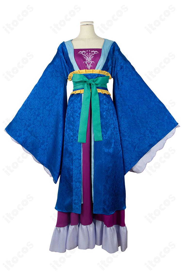 コルセットベルトと上着刺繍のクローズアップ。細密なステッチと装飾の質感がわかるディテール写真。