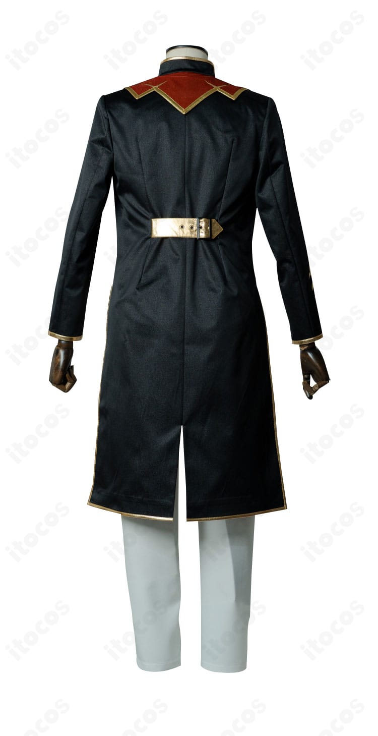 背面全体図。Edenユニット衣装の後ろ姿とコートの落ち感、背面装飾の配置が確認できる画像。