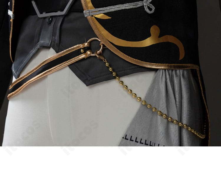 ウエスト周辺ディテール。ベルトと腰飾りの重なりやバランスを示した画像。