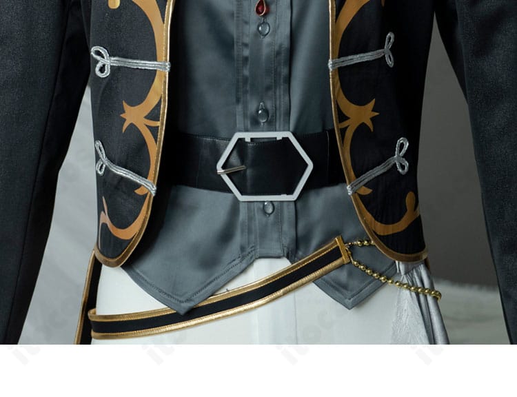 腰帯ディテール。Eden衣装のアクセントとなる腰帯の形状と装飾パーツを明瞭に撮影。