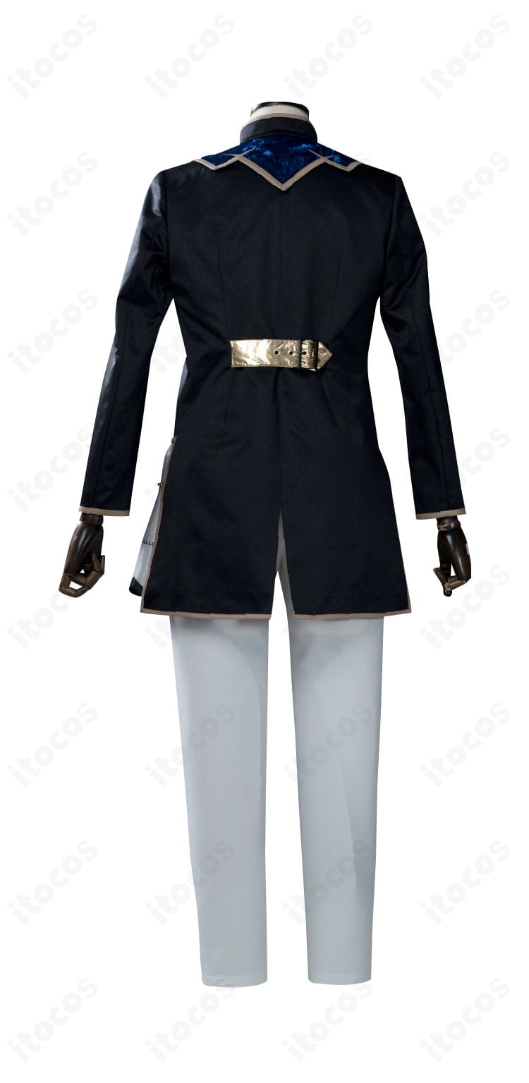 漣ジュン・七種茨コス 背面全体。背中の装飾配置とコートの後ろ姿の落ち感を確認できるバックビュー。