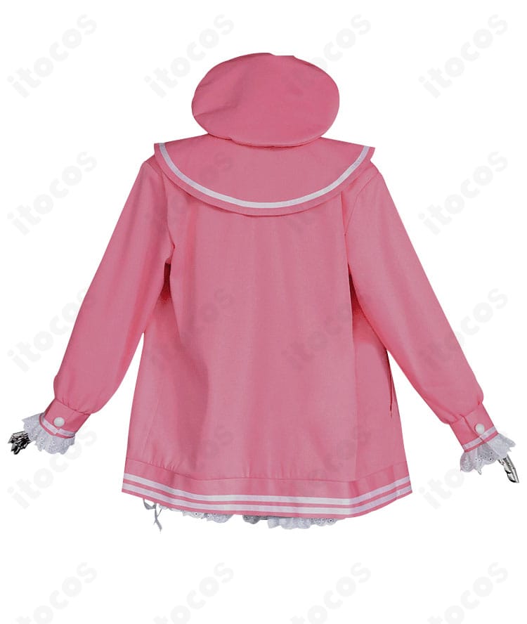 『ブルーアーカイブ』浅黄ムツキ コスプレ衣装の背面図。外套の背面シルエットと装飾配置、丈感を忠実に示した画像。