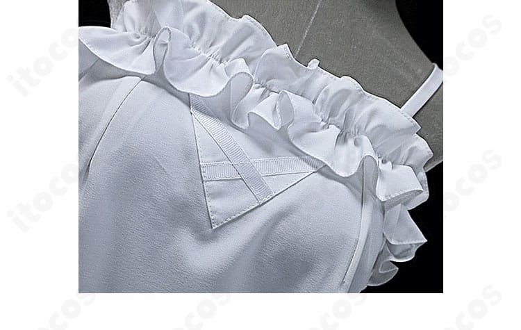 浅黄ムツキ衣装の上衣装飾ディテール。装飾パーツの形状と配置、質感表現が分かる精密なアップ画像。