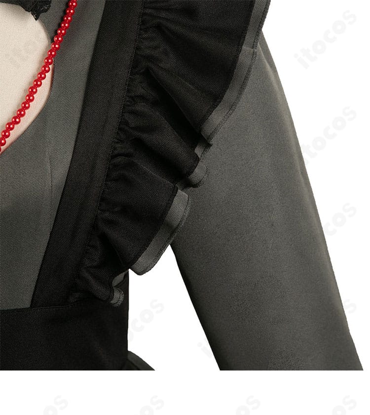 星野ルビー衣装の肩袖装飾。フリルと縁取りの立体感が分かるアップショット。