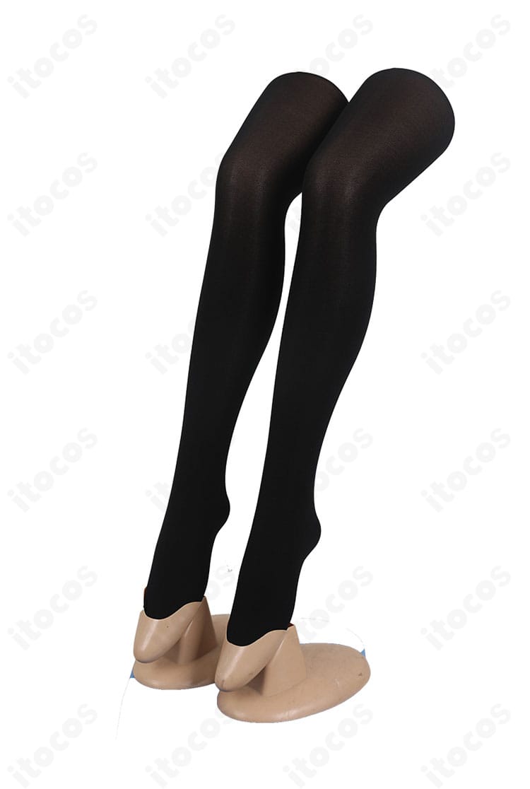 星野ルビー衣装のストッキング装飾。黒基調の意匠で全体コーデに統一感。