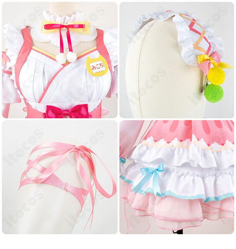 さくらみこ正月衣装コスプレ全体の装飾ディテール画像。素材の発色と各パーツの配置が分かります。