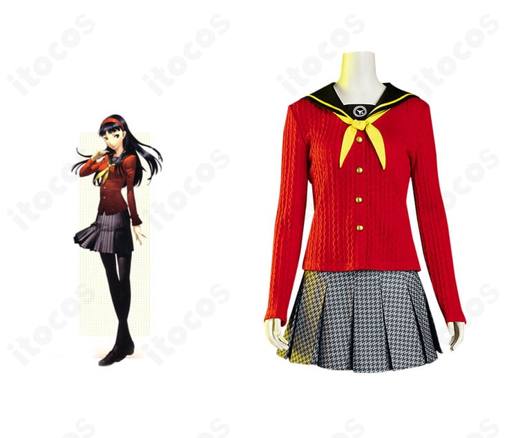 ペルソナ4 天城雪子 夏服制服コスプレ一式の正面とキャラクター比較イメージ