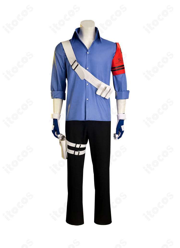 S.E.E.S.腕章とエンブレム刺繍の近接。刺繍の密度と縁取りの品質が分かるディテール。