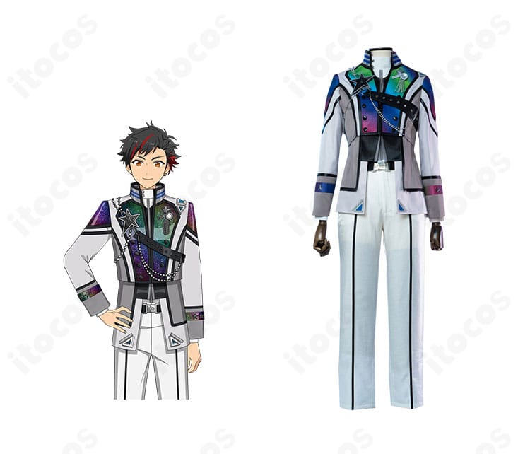 商品正面画像と流星隊のビジュアルコラボ。あんさんぶるスターズ！！ NEW DAYBREAK衣装の全体像を正面から確認できる写真